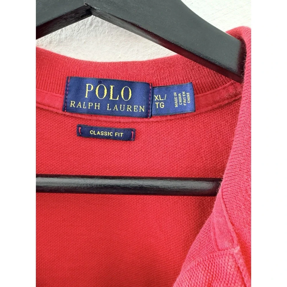 Polo Ralph Lauren Men's Red Short Sleeve Polo Shirt Classic Fit Size XL